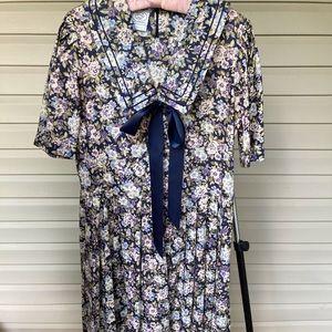 Vintage Laura Ashley navy sailor dress